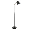 63" Black Reading Floor Lamp With Black Cone Shade