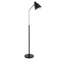 63" Black Reading Floor Lamp With Black Cone Shade