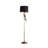 65" Burnished Gold Floor Lamp With Black Drum Shade