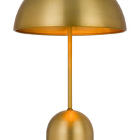 20" Antiqued Brass Metal Desk Table Lamp With Antiqued Brass Dome Shade