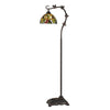 61" Bronze Traditional Shaped Floor Lamp With Green Yellow Dome Shade