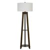 65" Brown Tripod Floor Lamp With White Rectangular Shade