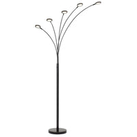 72" Bronze Five Light Led Arc Floor Lamp