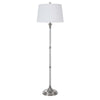 60" Nickel Traditional Shaped Floor Lamp With White Square Shade