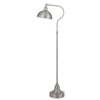 60" Nickel Traditional Shaped Floor Lamp With Nickel Dome Shade