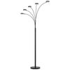 82" Bronze Five Light Led Arc Floor Lamp