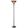 71" Rusted Torchiere Floor Lamp With Brown Dome Shade