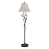 62" Grey Traditional Shaped Floor Lamp With Brown Bell Shade