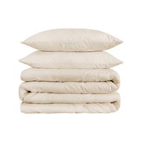 Ivory Queen Cotton Blend 1200 Thread Count Washable Duvet Cover Set