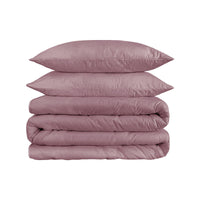 Purple Red King Cotton Blend 1200 Thread Count Washable Duvet Cover Set