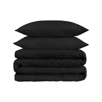 Black Queen Cotton Blend 1500 Thread Count Washable Duvet Cover Set