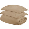 Tan Queen Cotton Blend 300 Thread Count Washable Duvet Cover Set