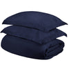 Navy Blue King Cotton Blend 400 Thread Count Washable Duvet Cover Set