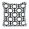 18" X 18" Black 100% Cotton Geometric Zippered Pillow