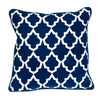 18" X 18" Blue 100% Cotton Geometric Zippered Pillow