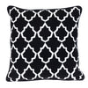 18" X 18" Black 100% Cotton Geometric Zippered Pillow