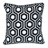 18" X 18" Black 100% Cotton Geometric Zippered Pillow