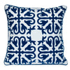 18" X 18" Blue 100% Cotton Geometric Zippered Pillow