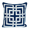 18" X 18" Blue 100% Cotton Interlocking Zippered Pillow