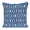 18" X 18" Blue 100% Cotton Geometric Zippered Pillow