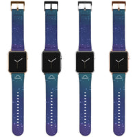 Libra Zodiac Birth Sign Apple Starry Sky Leather Watch Band