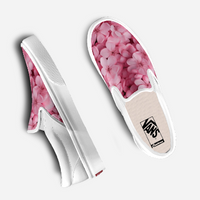 Pink Impatiens Floral Authentic Vans Slip-on Shoes