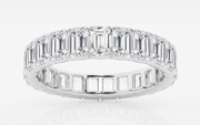 14k White Gold 4ct Emerald Cut Lab Grown Diamond Eternity Band