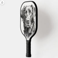 Chocolate Labrador Pickleball Paddle