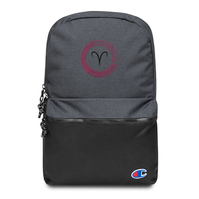 Aries Birth Sign Zodiac Symbol Embroidered Champion Backpack