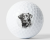 Chocolate Labrador Dog Golf Ball