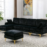 Coolmore Black Sectional  Sofa