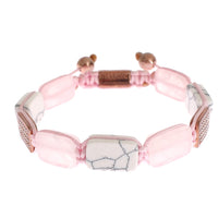 CZ Quartz Howlite Rose Gold 925 Bracelet