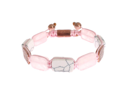 CZ Quartz Howlite Rose Gold 925 Bracelet