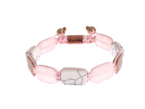 CZ Quartz Howlite Rose Gold 925 Bracelet