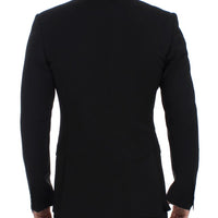 Black wool slim fit blazer