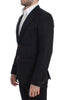 Black silk slim fit blazer