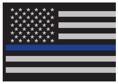 Thin Blue Line Flag Decal