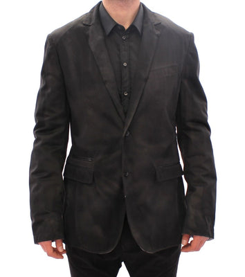 Black wash two button blazer