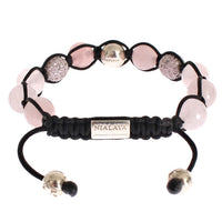 Rose Quartz CZ 925 Silver Bracelet