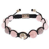 Rose Quartz CZ 925 Silver Bracelet