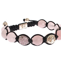 Rose Quartz CZ 925 Silver Bracelet