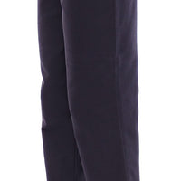 Blue Cropped Cotton Pants