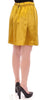 Gold Silk Solid Mini A-Line Skirt