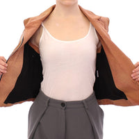 Brown Leather Jacket Vest