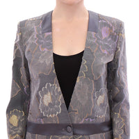 Multicolor Silk Floral Cotton Blazer