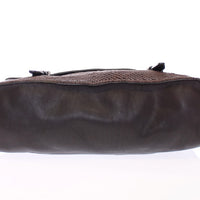 Brown leather messenger bag