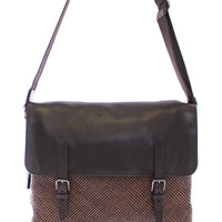 Brown leather messenger bag