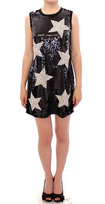 Masterpiece black crystal swarovski stars sheath dress