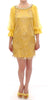 Yellow lace crystal mini dress