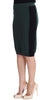 Green Wool Blend Pencil Skirt